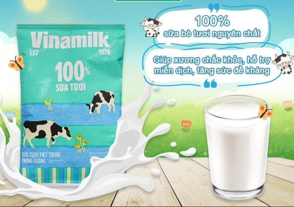Sữa tươi Vinamilk bịch (không đường) 220ml