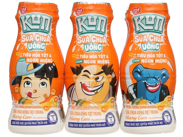 Sữa chua uống Kun hương Cam, chai 85ml