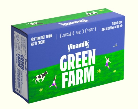 Sữa Vinamilk Green Farm rất ít đường 180ml