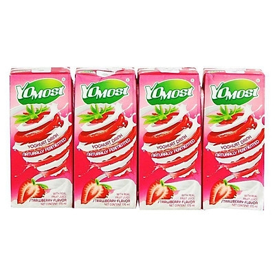 Sữa Cô Gái Hà Lan, Yomost hương Dâu, 180ml