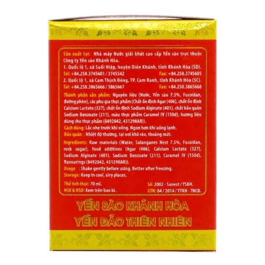 Yến Sanest có đường, hủ 70ml