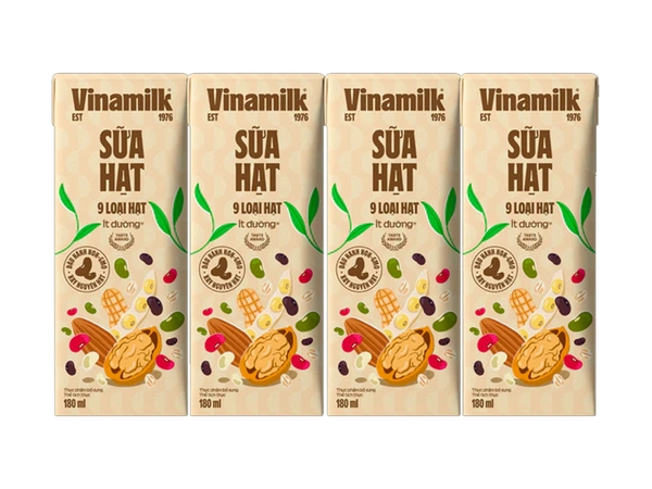 Sữa 9 Loại Hạt Vinamilk, ít đường, 180ml