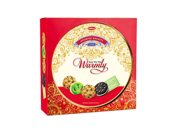 Bánh hỗn hợp hộp thiếc Bibica Warmly, hộp 350 gam
