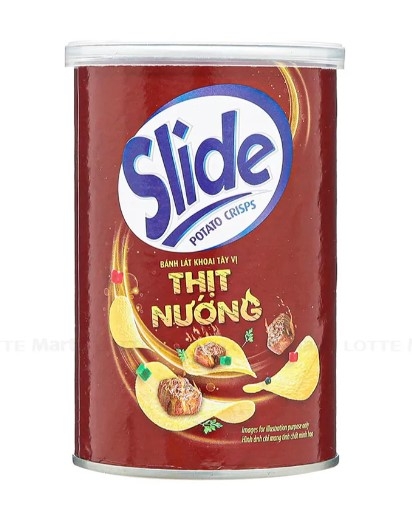 Bánh lát khoai Tây Slide vị thịt nướng, 60g