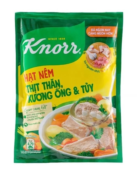 Hạt nêm Knorr thịt thăn, xương ống & tủy, gói 136g