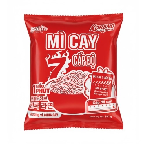 Mì cay 7 cấp độ hương vị chua cay Koreno gói 101g