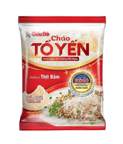 Cháo Tổ Yến Gấu đỏ hương vị thịt băm
