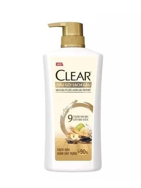 Dầu gội sạch gàu Clear 9 thảo dược cổ truyền, chai 630g