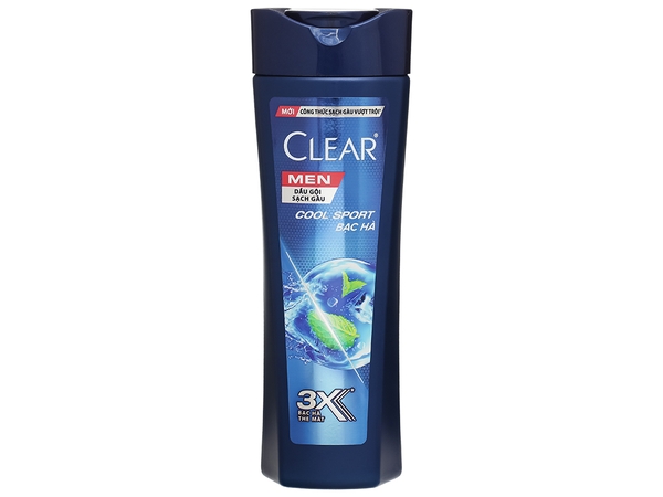 Dầu gội sạch gàu Clear Men Cool Sport bạc hà, chai 140ml