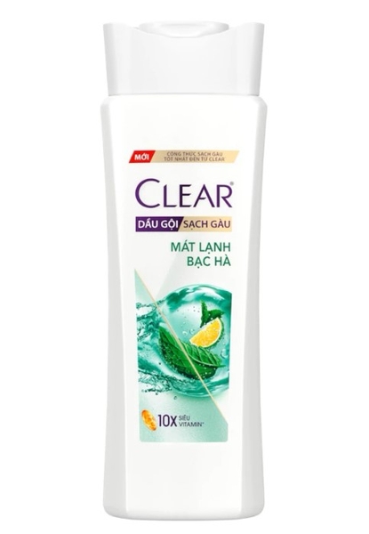 Dầu gội Clear mát lạnh bạc hà, chai 170g