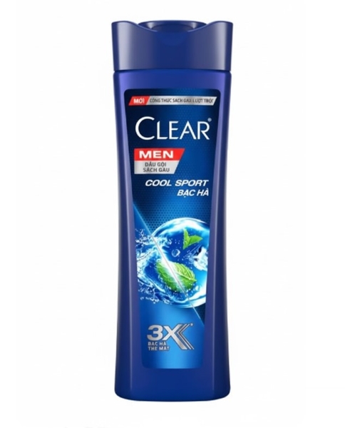 Dầu gội sạch gàu Clear Men Cool Sport mát lạnh bạc hà, chai 340g
