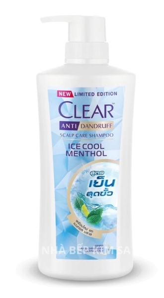 Dầu gội Clear mát lạnh bạc hà Thái Lan, chai 450ml