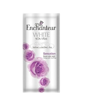 Sữa tắm Enchanteur trắng và dưỡng ẩm, dây 10 gói 6ml