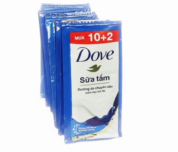 Sữa tắm Dove dưỡng da chuyên sâu, dây 10 gói x 6g