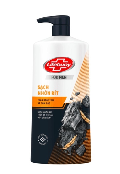 Sữa tắm bảo vệ khỏi vi khuẩn Lifebuoy Cám Gạo & Than hoạt tính, chai  800g