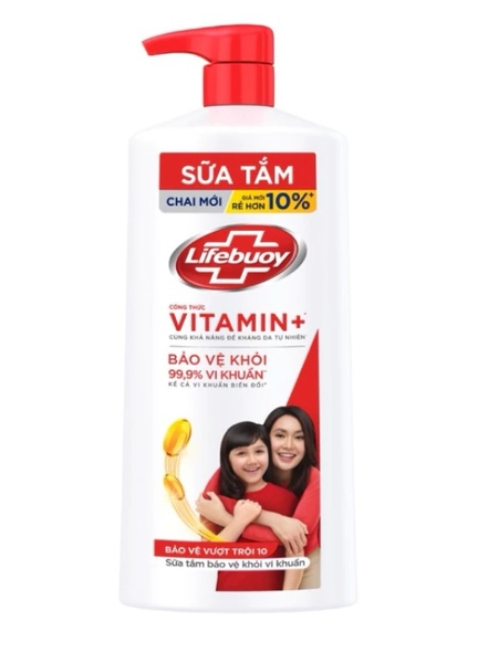 Sữa tắm Lifebuoy Vitamin bảo vệ vượt trội, chai 800g