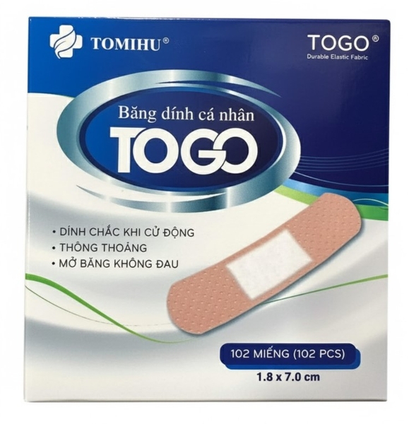 Băng cá nhân Togo hộp 102 cái