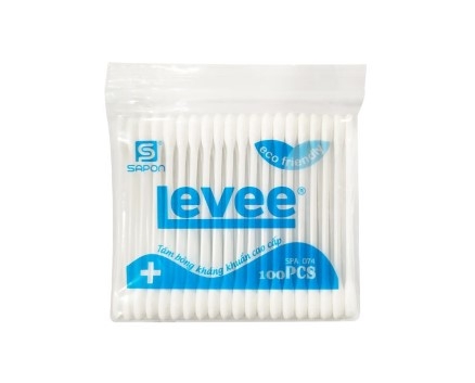 Tăm bông Levee thân nhựa túi zipper người lớn 100 pcs