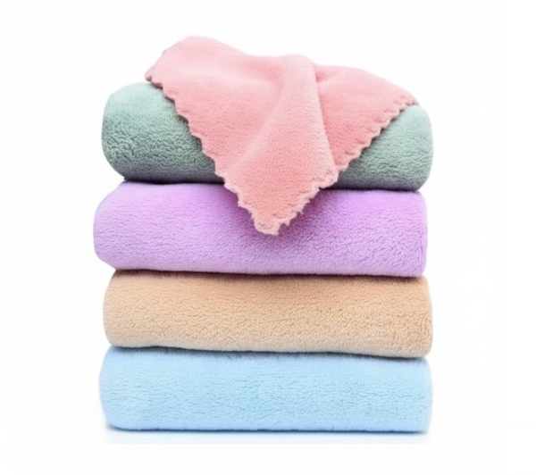 Khăn mặt lông cừu trơn siêu mềm mịn, độ bền cao