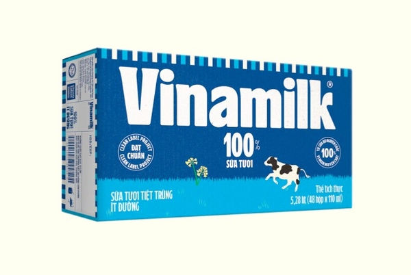 Sữa tươi Vinamilk ít đường, hộp 110ml - Thùng 48 hộp