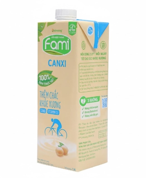 Sữa đậu Nành Vinasoy Fami Canxi hộp 1L