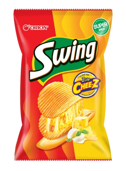Bánh Snack Khoai Tây Swing vị Phô Mai 2 Lớp, gói 56g