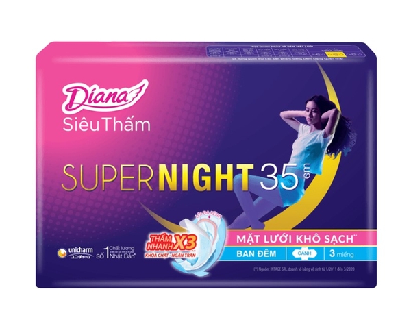Băng vệ sinh Diana siêu thấm Super Night 35cm
