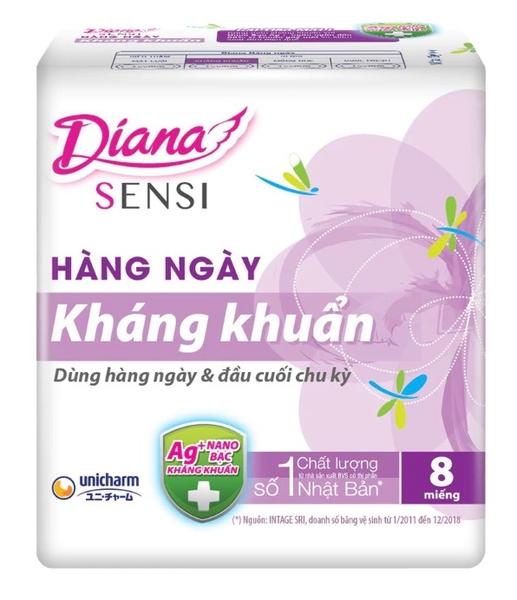 Băng vệ sinh Diana hàng ngày kháng khuẩn (8 miếng)