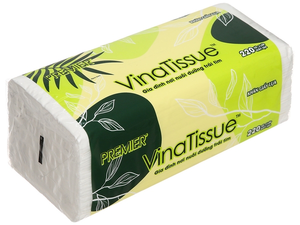 Khăn giấy lụa VinaTissue, lốc 220 tờ.