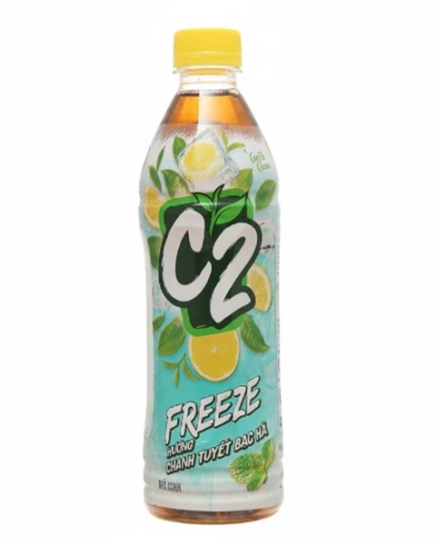 Trà xanh hương chanh tuyết bạc hà C2, chai 455ml