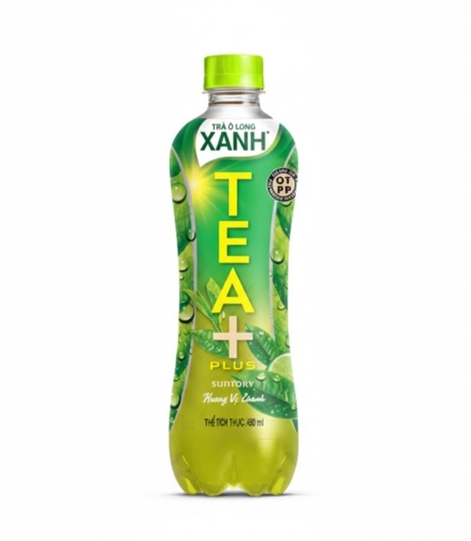Trà Ô Long Tea+ Plus Xanh vị Chanh, chai 450ml