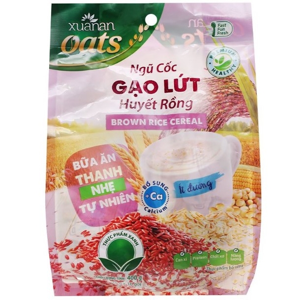 Ngũ cốc gạo lứt huyết Rồng Xuân An, túi 400g (16 gói x 25G)