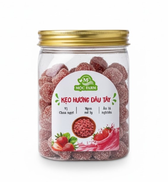 Kẹo Dâu Tây Mộc Farm, hộp 350g