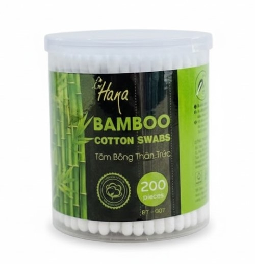 Tăm bông thân trúc Hana 200c/hộp