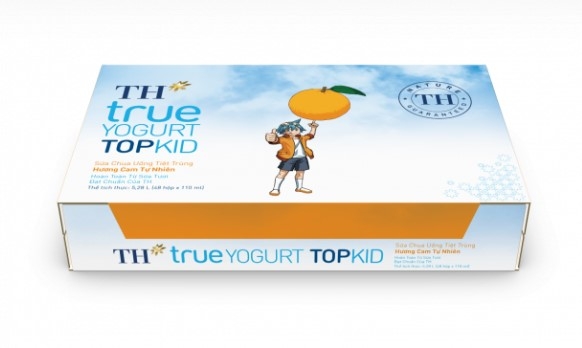 Sữa chua uống tiệt trùng hương Cam TH True Your Topkid, Thùng 48 hộp 110ml