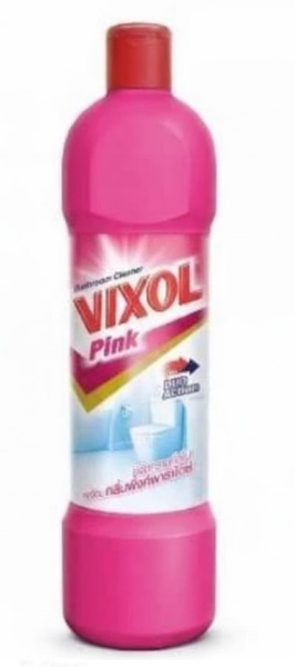 Nước tẩy nhà tắm và vệ sinh bồn cầu Vixol Thái Lan, chai màu hồng 900ml