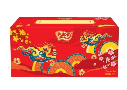 Khăn giấy hộp Pulppy 3 lớp 140 tờ