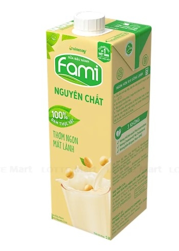 Sữa Fami nguyên chất, hộp 1L