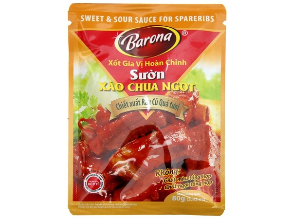 Barona - gia vị Sườn xào chua ngọt, gói 500g