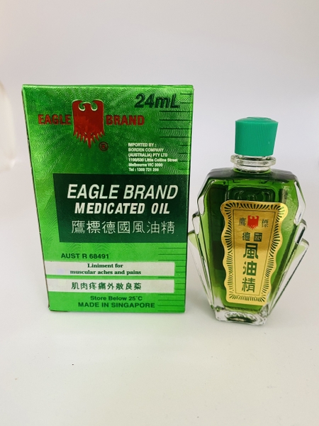 Dầu gió Con Ó Xanh (Singapore) 1 nắp, 24ml