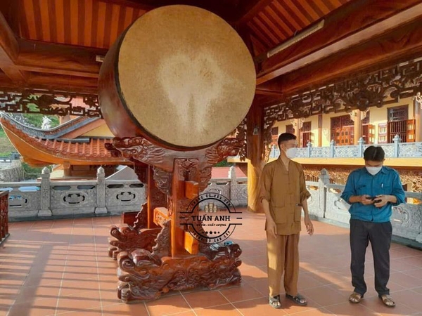 Trống Bát Nhã cỡ lớn gỗ mít, gỗ lim – Đặt theo yêu cầu, âm vang