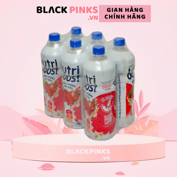 Lốc 6 chai sữa trái cây NutriBoost dâu và yến mạch 1L