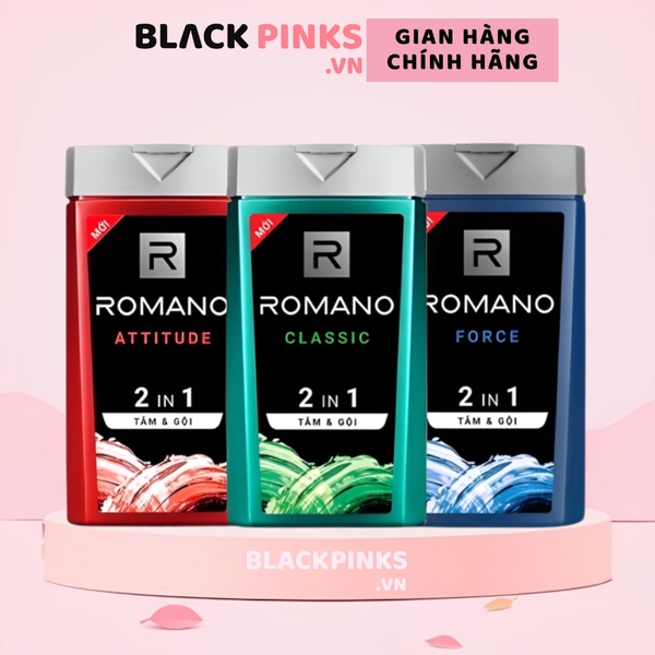 Tắm gội 2in1 hương nước hoa Romano Classic/Attitude/Force 180g