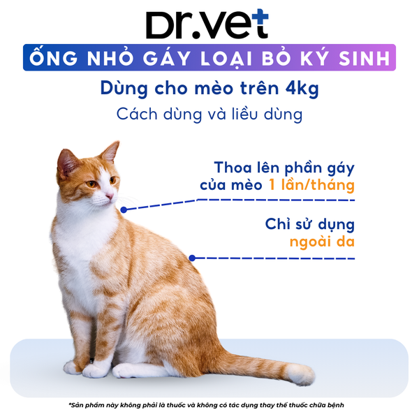 Mèo trên 4kg - Ống nhỏ Gáy loại bỏ ký sinh (for Cats) 0.8ml