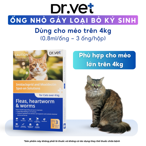 Mèo trên 4kg - Ống nhỏ Gáy loại bỏ ký sinh (for Cats) 0.8ml
