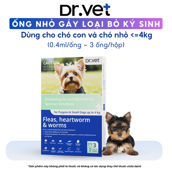 Chó dưới 4kg - Ống nhỏ Gáy loại bỏ ký sinh (for Dogs) 0.4ml