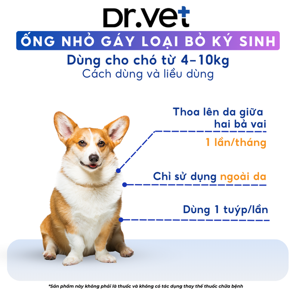 Chó 4-10kg - Ống nhỏ Gáy loại bỏ ký sinh (for Dogs) 1.0ml