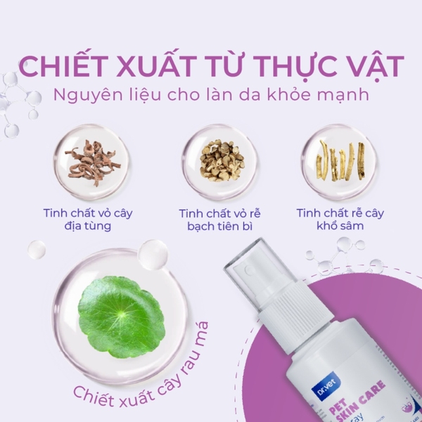 Dung dịch chăm sóc da cho chó mèo DrVet chai 75 ml