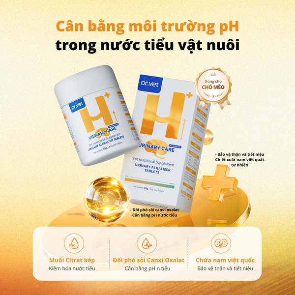 Dr.Vet-Viên bổ sung kiềm cho đường tiểu-Urinary Alkalizer Tablets (30g/Bottle)