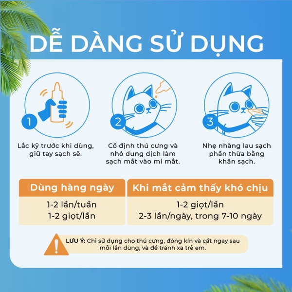 Dung dịch vệ sinh mắt cho chó mèo DrVet chai 60 ml